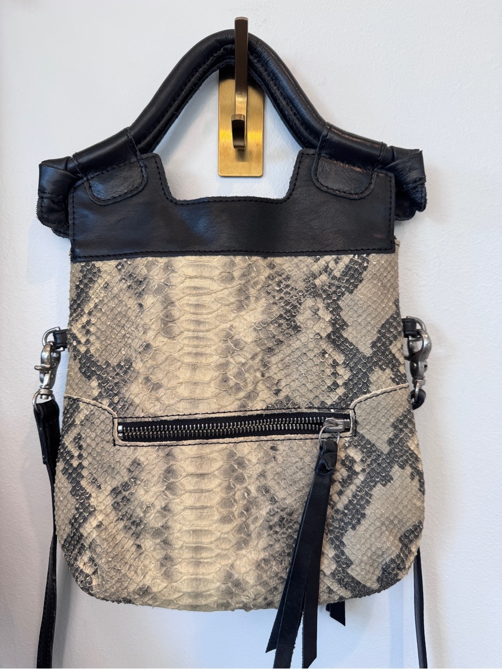 Foley and Corinna Small City Tote in Snake Like Leather